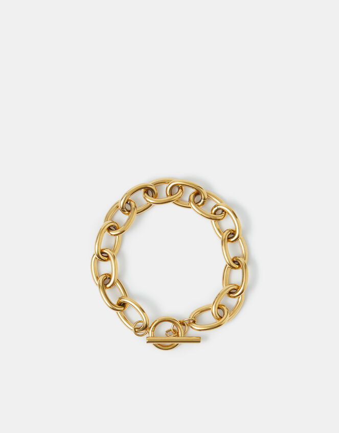 Stainless Steel Chunky T-Bar Bracelet, , large