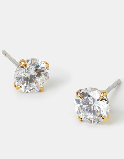 14ct Gold-Plated Simple Studs, , large