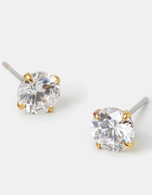 14ct Gold-Plated Simple Studs, , large