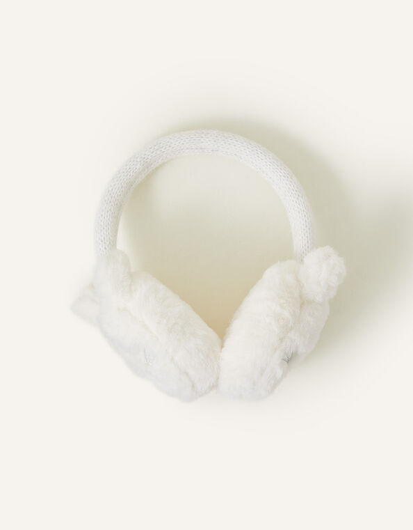 Girls Fluffy Bunny Earmuffs, , large