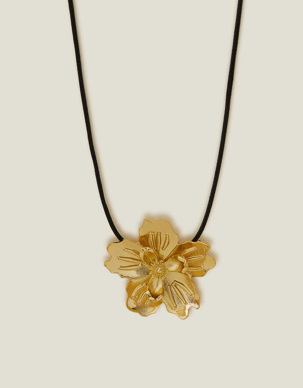 Statement Flower Cord Necklace, , large