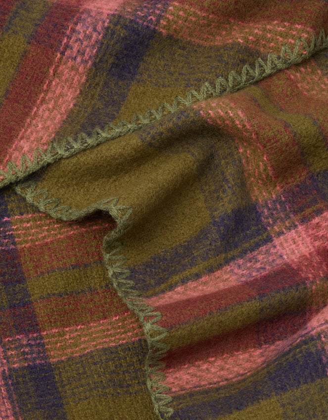 Blanket Check Poncho, , large