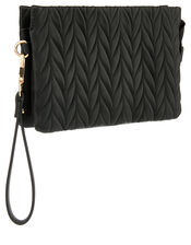 Paige Pleated Cross-Body Bag, Black (BLACK), large