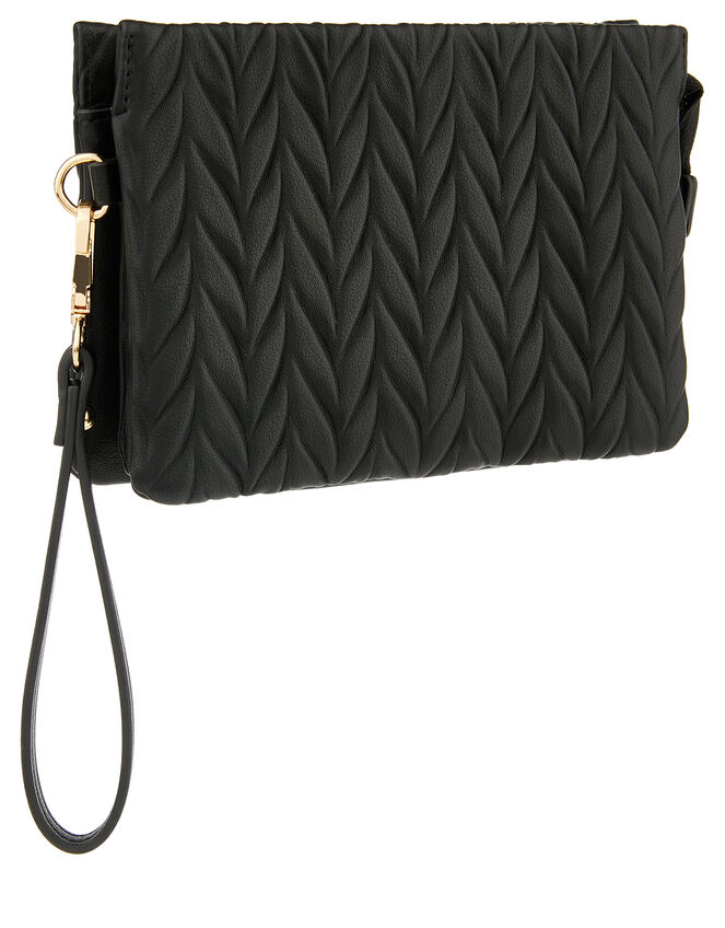 Paige Pleated Cross-Body Bag, Black (BLACK), large
