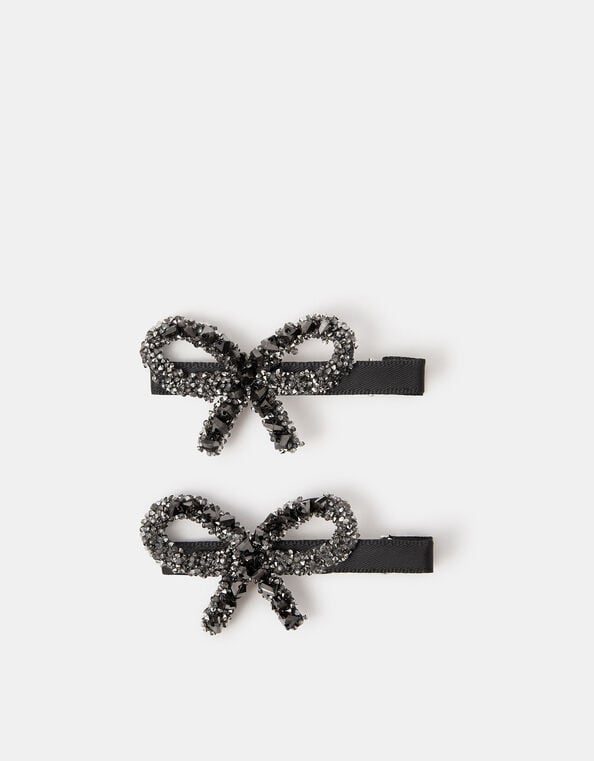 2-Pack Sparkle Bow Hair Clips, , large