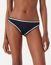 Blanket Stitch Bikini Bottoms, Black (BLACK WHITE), large