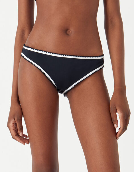 Blanket Stitch Bikini Bottoms, Black (BLACK WHITE), large