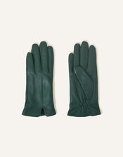 Luxe Leather Gloves, Green (GREEN), large