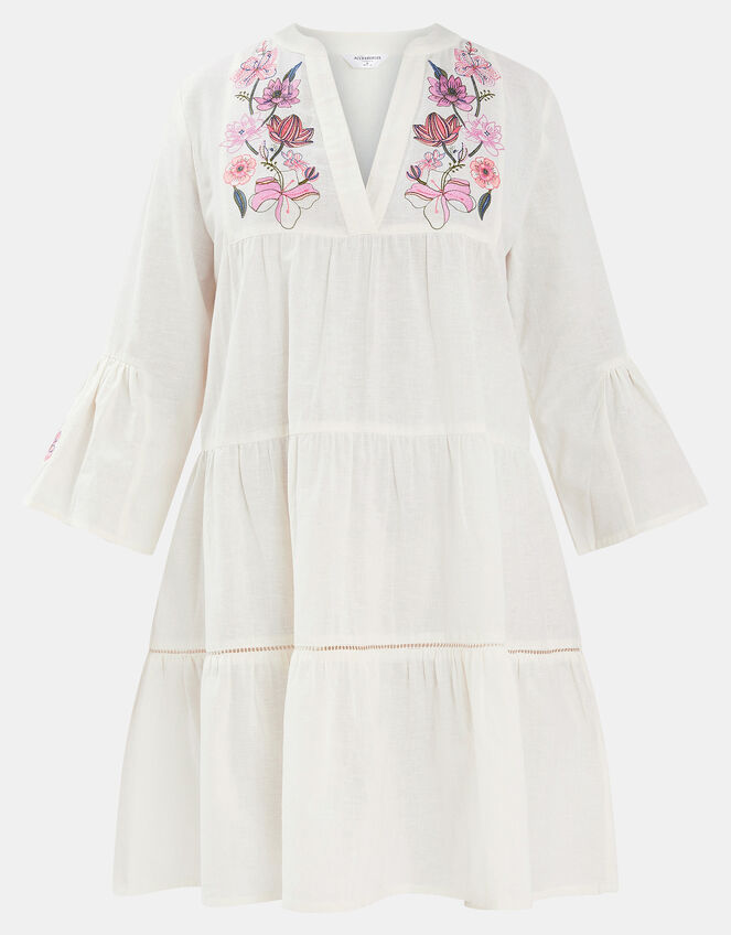 Jasmine Embroidered Smock Dress, White (WHITE), large
