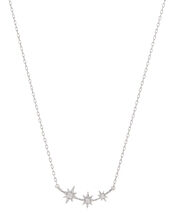 Platinum-Plated Crystal Star Necklace, , large