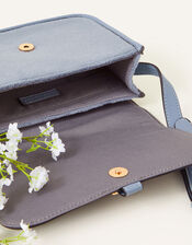 Felt Cross Body Bag, Blue (BLUE), large