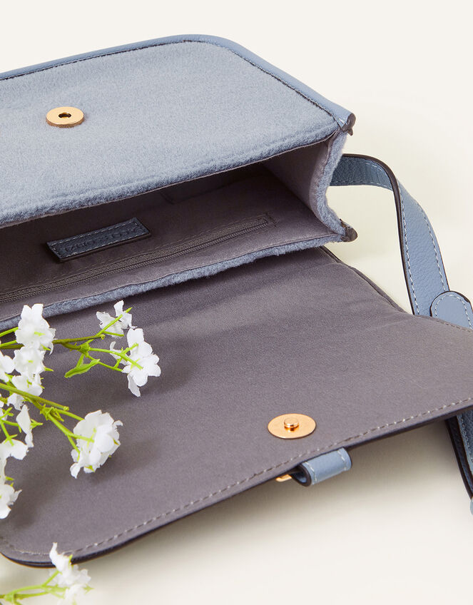Felt Cross Body Bag, Blue (BLUE), large
