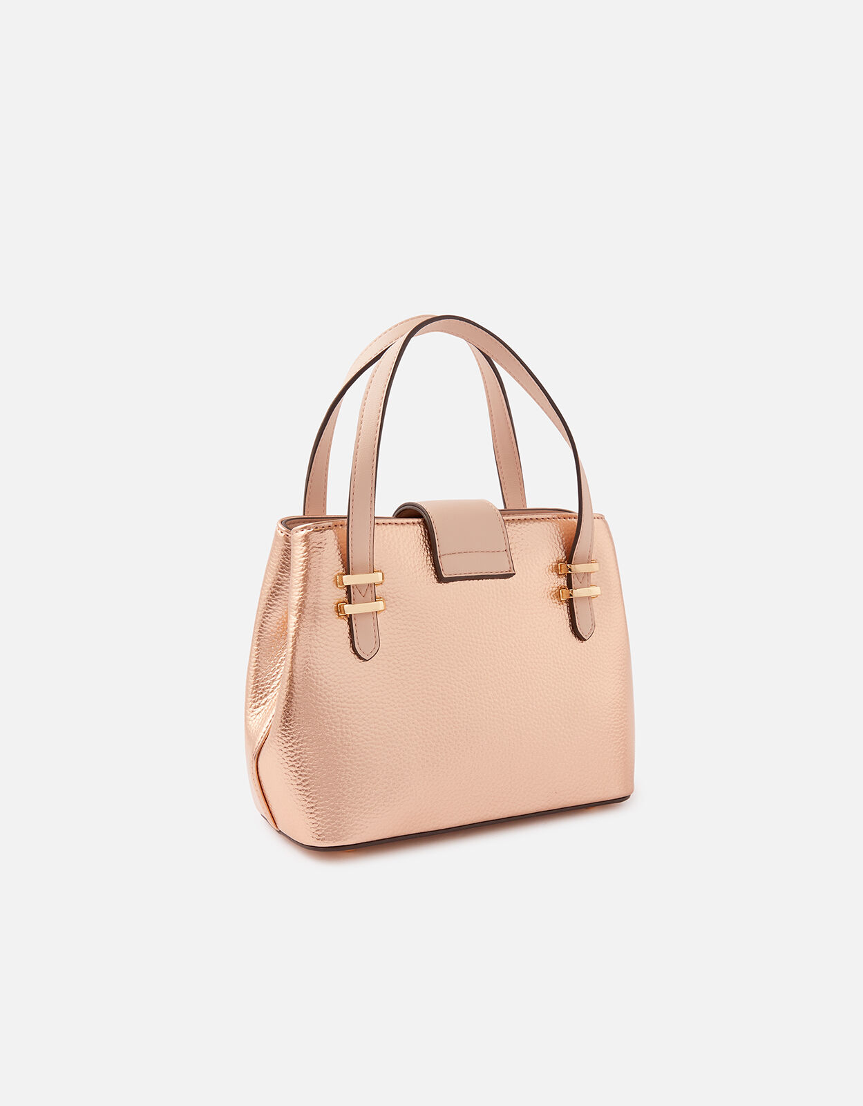 Metallic Heart Handheld Bag Gold