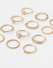 Stone and Sparkle Ring Multipack, Gold (GOLD), large
