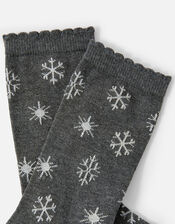 All Over Snowflake Print Sock, , large