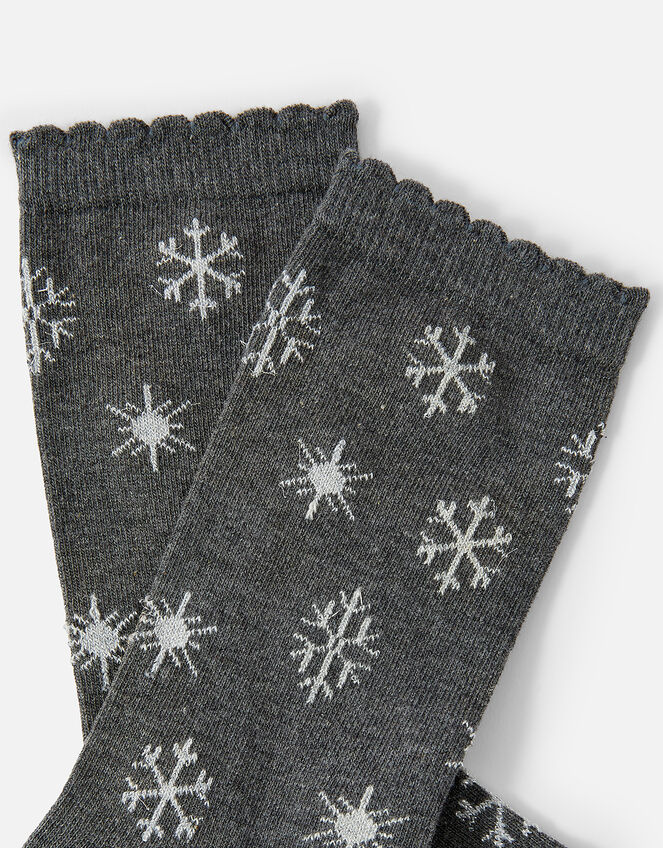 All Over Snowflake Print Sock, , large