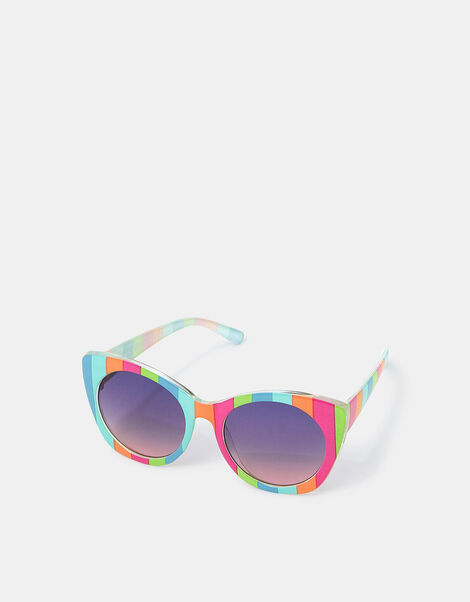 Girls Stripe Cat Eye Sunglasses, , large