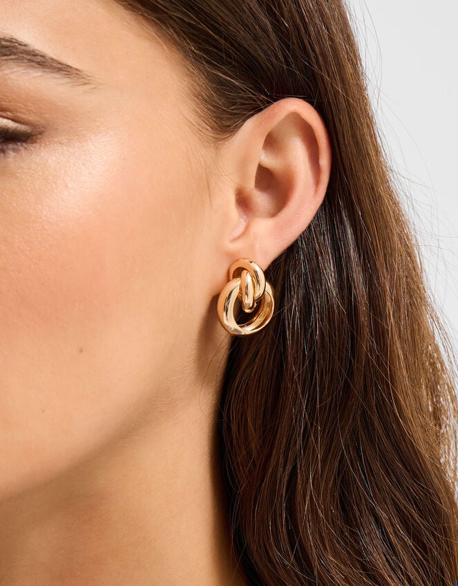 Statement Knot Stud Earrings, , large