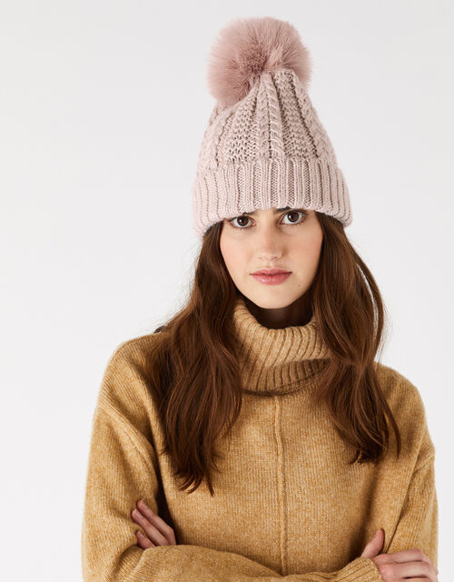 Chunky Knit PomPom Beanie Hats Accessorize Global