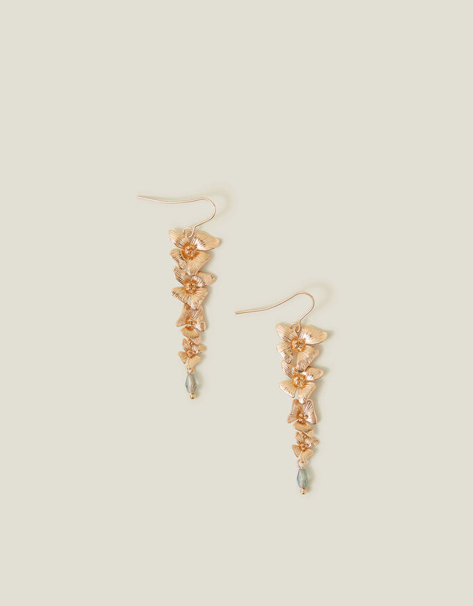 Flower Stone Drop Earrings, , large
