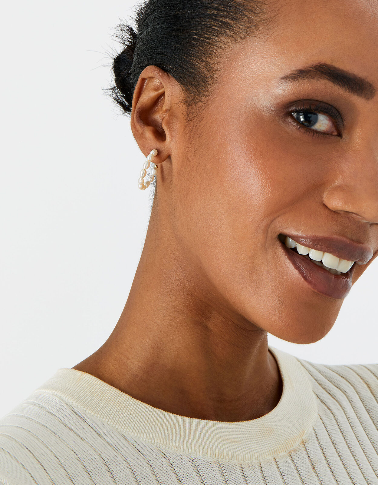 Freshwater Pearl Hoop Earrings Z for Accessorize Accessorize UK