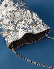 Disco Sequin Drawstring Bag, Silver (SILVER), large