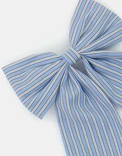 Stripe Bow Hair Clip, , large