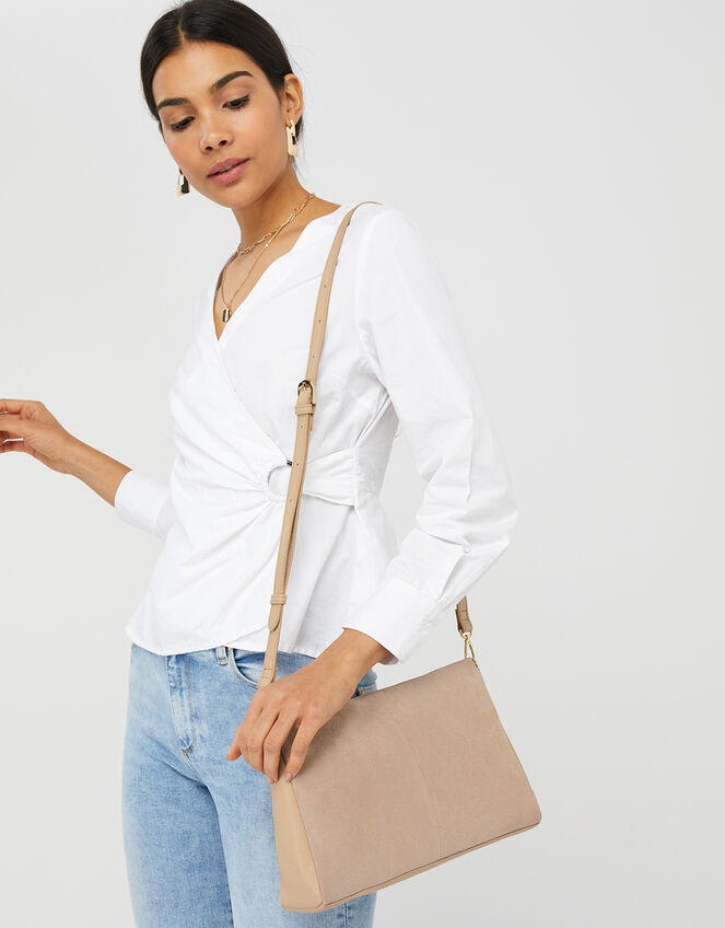 Jane Leather and Suede Clutch Bag, , large