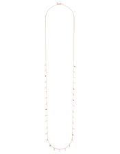 Rose Gold-Plated Pearl and Gem Necklace, , large
