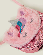 Girls Faux Fur Unicorn Cross-Body Bag, , large