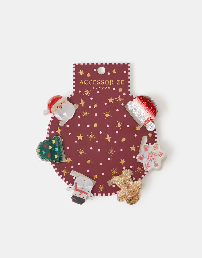 6-Pack Mini Christmas Claw Clips, , large