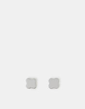 Sterling Silver Clover Stud Earrings, , large