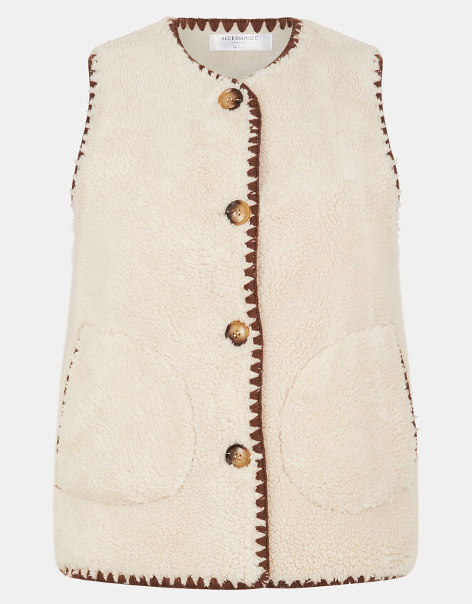 Faux Shearling Gilet , Cream (CREAM), large