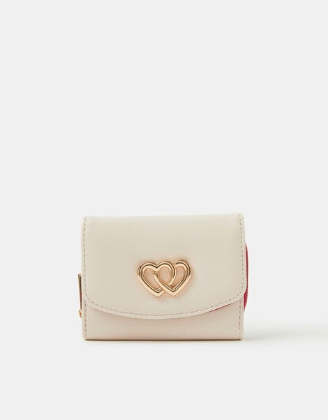 Double Heart Faux Leather Purse, , large