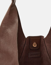 Slouchy Leather Shoulder Bag, , large