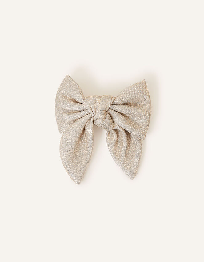 Girls Sparkle Bow Barrette Clip, , large