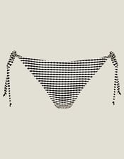Stripe Seersucker Bikini Bottom, Black (BLACK WHITE), large
