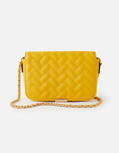 Quinn Quilted Chain Cross-Body Bag , Yellow (YELLOW), large