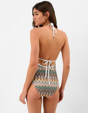 Crochet Plunge Swimsuit, Natural (NEUTRAL), large