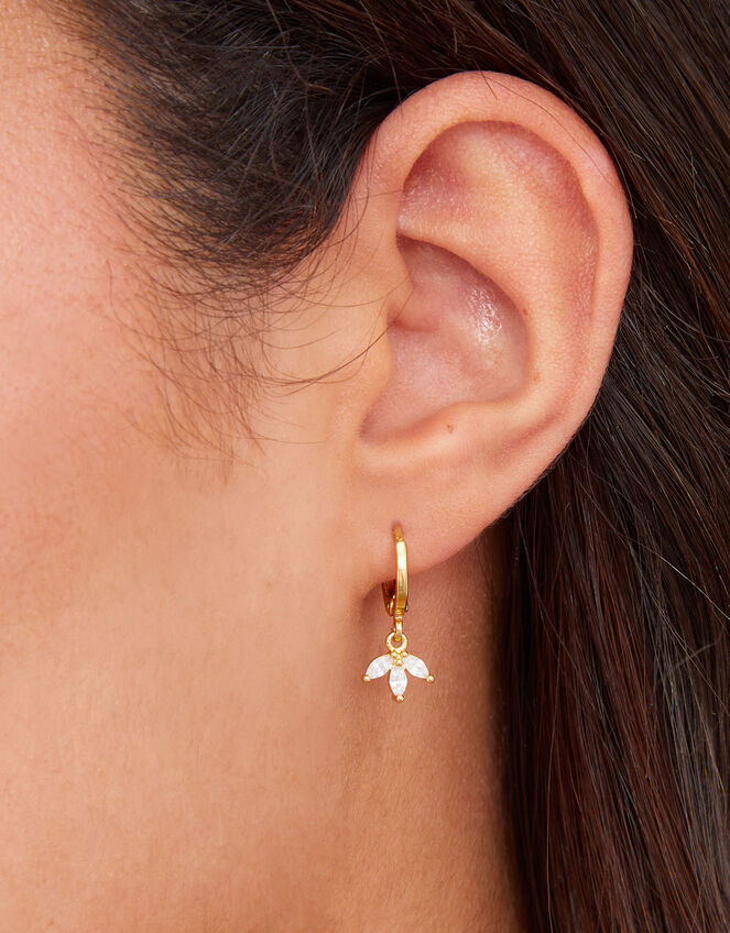 14ct Gold-Plated Irregular Earrings 5 Pack, , large