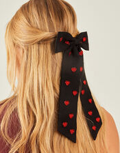 Heart Bow Barrette Hair Clip, , large