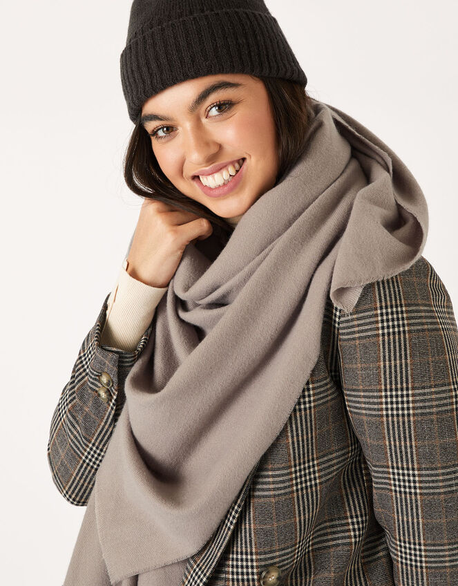 Wells Blanket Scarf Mink, , large