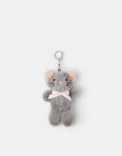 Girls Fluffy Cat Bag Charm, , large
