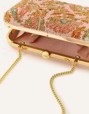Beaded Floral Hardcase Clutch Bag, , large