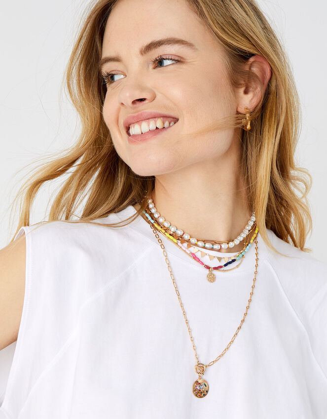Rainbow Layered Necklace, , large