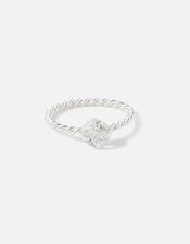Sterling Silver Round Cut Cubic Zirconia Twist Ring, White (ST CRYSTAL), large