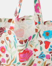 Floral Print Shopper Bag, , large