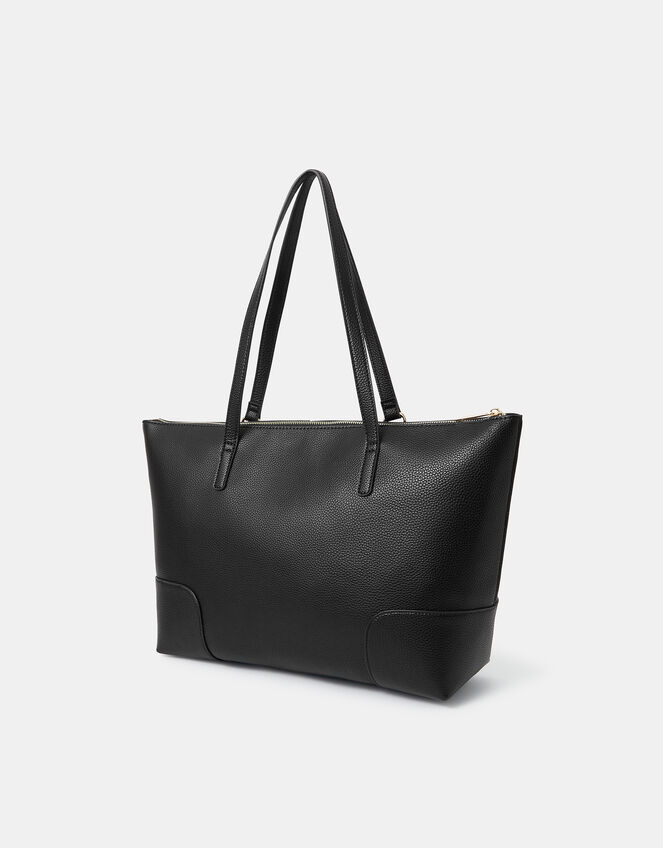 Plain Tote Bag, Black (BLACK), large