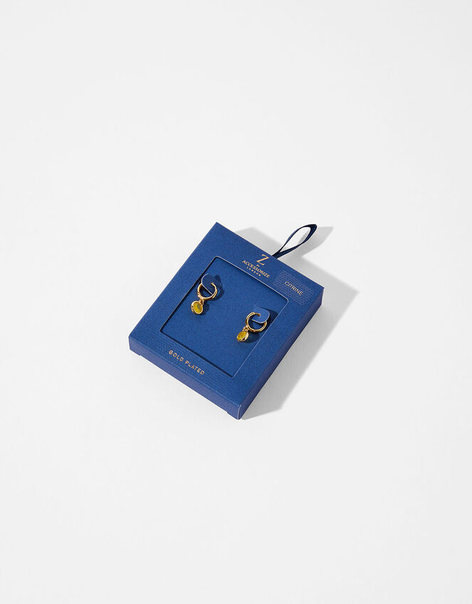 Gold-Plated Birthstone Earrings - November, , large