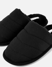 Chevron Quilted Slippers, Black (BLACK), large